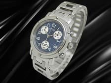 HERMES PARIS CLIPPER CHRONOGRAPH SS Blue Dial Quartz Case Diameter 31mm