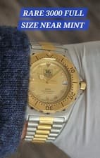 Tag Heuer 3000 Full Size Rare Near Mint Condition Fully Serviced + Extra Links