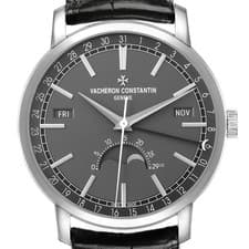 Vacheron Constantin Traditionnelle White Gold Grey Mens Watch 4010T Card