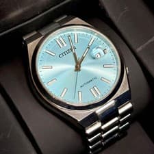 Citizen TSUYOSA Ice Blue Wristwatch Auto 40mm Elegant Silver Bracelet