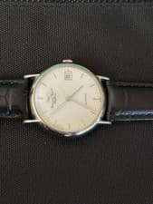 IWC Schaffhausen Automatic Men's Wristwatch Black Leather Strap Silver Case