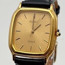Seiko Dolce Classic Dress Watch Quartz Gold Dial 27.8mm wrist 16cm/6.3in