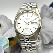 Seiko Seiko 5 7S26-3110 Day Date Stainless Steel Metal Automatic Mens Watch Auth