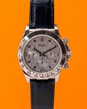 Rolex Cosmograph Daytona 40mm 16519 Factory Pave and Sapphire Dial White Gold