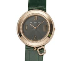 Van Cleef & Arpels Charms 38mm 18k RG Diamond Bezel Grey Dial VCARN01400