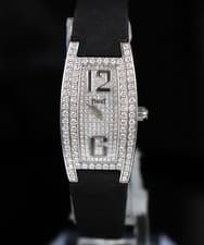 $30k Ladies Piaget Limelight 18K White Gold Original Full Pave Set Diamond Watch