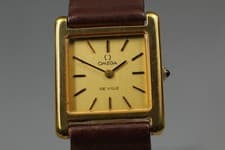 Vintage 1974 OMEGA De Ville Cal.635 Gold Dial Manual Winding Watch Womens Watch