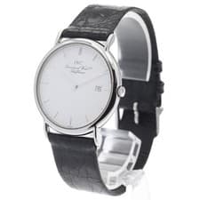 IWC PORTOFINO IW333106 33mm SS White Dial Leather Strap Date Quartz #C544