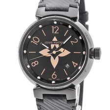 Louis Vuitton Tambour All Black GM Watch QA049Z (Black, Men's)