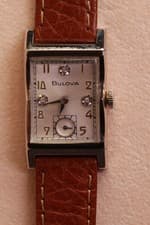 Vintage Bulova Mens Tank 14K Solid Gold Manual Wrist Watch 21 Jewels 7AK Runs A+