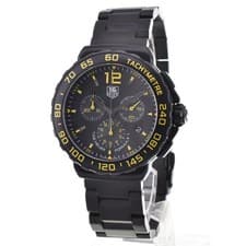 TAG Heuer Watch CAU111E Formula 1 Chronograph Date Black SS Quartz 42mm Men's