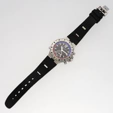 BVLGARI GMT40S Diagono Black Dial Stainless Steel Rubber Automatic Men's Watch