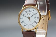 [Near MINT] LONGINES L4.636.2 33mm Gold Dial Date Quartz Men's Watch From JAPAN