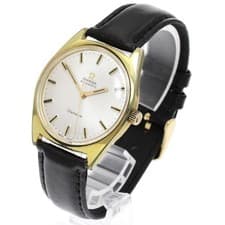 OMEGA Seamaster 165.041 34mm SS/GP Automatic Silver Dial Leather Strap #C2049