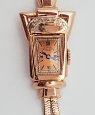 Fabulous Deco Period 14K Solid Pink Gold Woman’s Watch By Paul Ditisheim