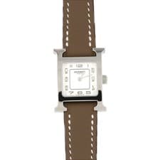 Hermes H Watch HH1.110 Quartz Used Ladies Silver