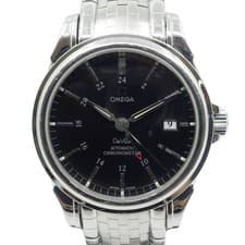 OMEGA WATCH DE VILLE CO-AXIAL GMT 4533.50.00 SS BK AUTOMATIC DATE BLACK MEN'S