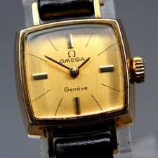 Vintage 1971 OMEGA Geneve 485 Gold Square 21mm Women's Hand Manual Winding Watch