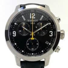 Tissot PRC 200 Chronograph Men’s Watch Black Leather 20ATM Tachymeter Used