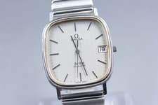 [Near MINT] Vintage OMEGA De Ville Cal.1332 30mm Silver Square Quartz Mens Watch