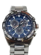 Citizen Solar Analog Stainless Steel Blue Dial Mens Quartz Wristwatch Timepiece