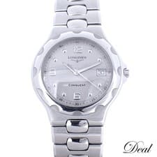 Longines Conquest Silver Quartz Men's Watch 35mm Stainless Steel Used