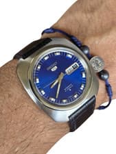 Seiko 5 Automatic Blue Watch 1973 Japan Cal. 6119 Vintage Rare Serviced 38mm
