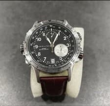 Hamilton Khaki Aviation H77612933 Black Dial Quartz Men's Watch Used Working #51