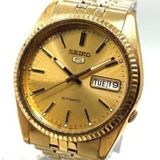 Seiko 5 Automatic Watch 7S26-3110 Gold Mens 36mm Vintage wrist 15cm