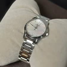 Gucci G Timeless Diamond Pearl Dial Watch 27mm Official