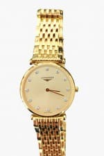Longines La Grande Classique 29mm Gold Tone Diamond Dial Swiss Quartz Watch w/Bo