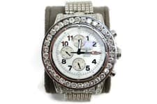 BREITLING Super Avenger A13370 48mm Custom Diamond Chronograph Watch SS