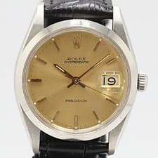 Rolex Oysterdate 6694 Vintage Timepiece Manual Wind Gold Dial Mens Watch