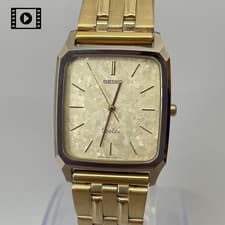 Seiko Dolce 8N41-5130 Vintage 1991 [US Stock] Tungsten Gold Qz Mens Watch N.Mint