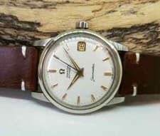 VINTAGE 1956 OMEGA SEAMASTER WHITE DIAL DATE AUTO CAL:501 MAN'S WATCH / R095