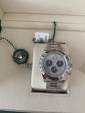 2026 Rolex Cosmograph Daytona 18k White Gold, Silver Ghost Dial 126509 FULL SET!