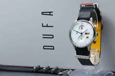 Two Straps [N MINT] Dufa VAN DER ROHE BARCELONA Chrono DF-9021 Qz Men's Watch JP