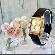 Givenchy Square Wristwatch Gold Small Seconds Authentic Rare Vintage