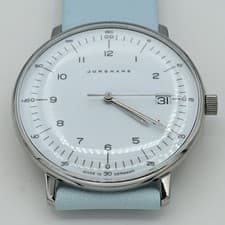 Junghans Max Bill Quartz 32.7mm Ladies Sky Blue Bauhaus Watch New