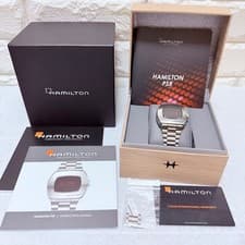 Hamilton PSR Pulsar Vintage Silver Watch Full Set Box includes papers H52414130