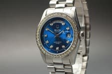 RARE *Near MINT* Bulova President 93191 Diamond style bezel  Mens Qz Watch JAPAN