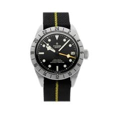 Tudor Black Bay Pro GMT SS Auto 39mm Black Dial Fabric Strap Watch 79470
