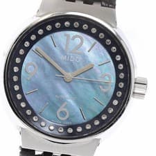 Mido M7340.4.38.4 Diamond Dial Automatic Watch B+ Used From Japan