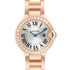 Cartier Ballon Bleu 29 Rose Gold Diamond Ladies Watch WE9002Z3