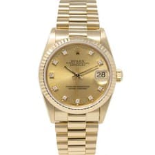 Rolex Datejust 31 68278 Yellow Gold Champagne Diamond, President -Papers