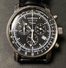 Zeppelin 100th Anniversary Quartz Watch Chronograph Tachymeter Telemeter