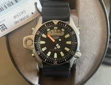Citizen Aqualand Quartz Watch 200m EXTRA Black Silicone Strap JP2000-08E Divers