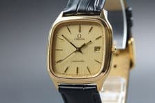 [Exc+5] Vintage 1984 OMEGA Seamaster Cal.1430 Quartz Gold Date 31mm Men's Watch