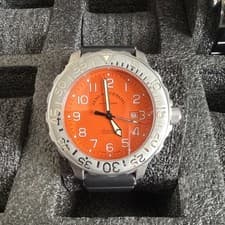ZENO-WATCH BASEL Automatic 100 METERS Orange Dial Stainless Steel Diver Watch
