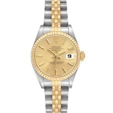 Rolex Datejust Steel Yellow Gold Champagne Dial Ladies Watch 79173